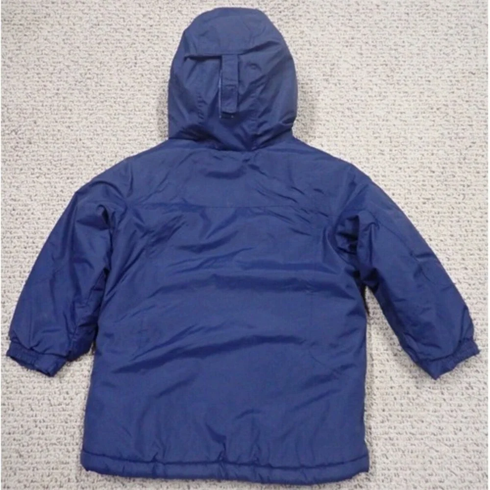 Columbia Omni-Shield Jacket Boys 4/5 Navy Blue Excellent Insulated Hooded Coat